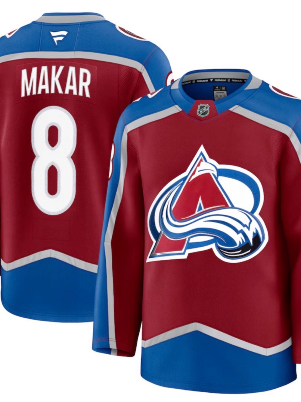 Fanatics Colorado Avalanche Nathan MacKinnon #8 Burgundy and Blue Jersey